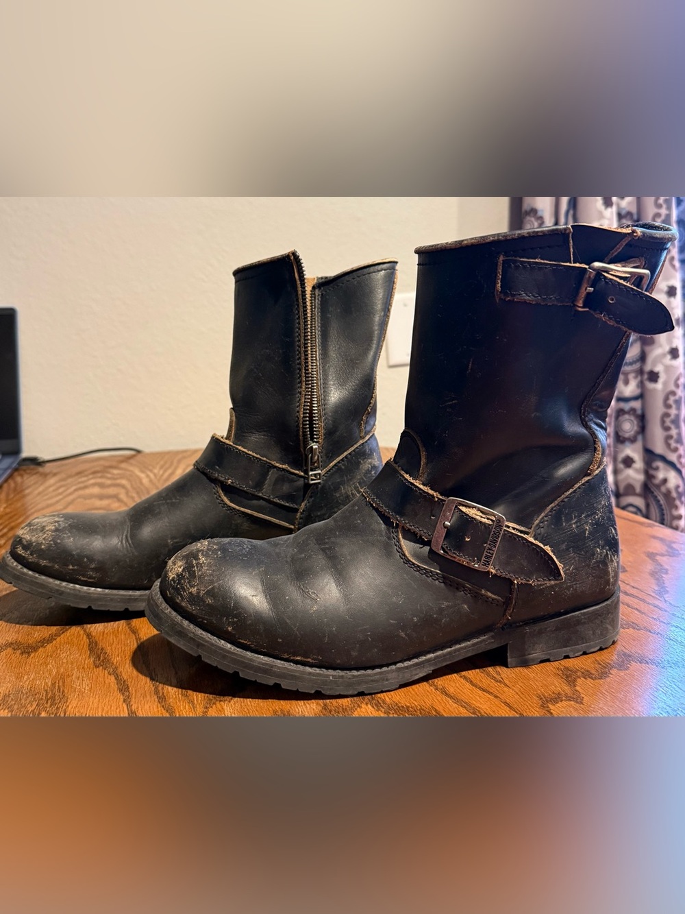 Women's Harley Davidson Brown Leather Boots size 9 1/2M...worn a few times